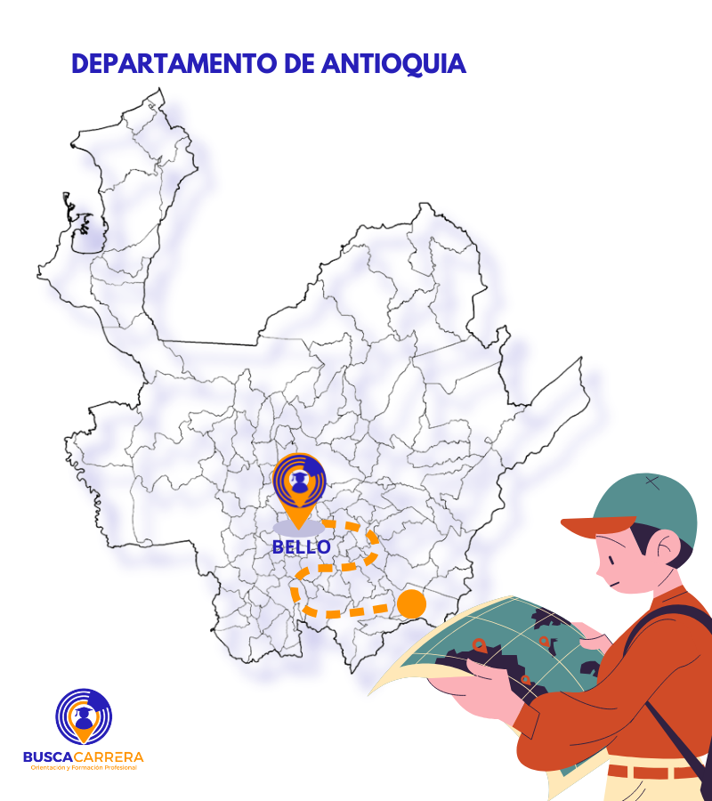 Mapa departamento de Bello