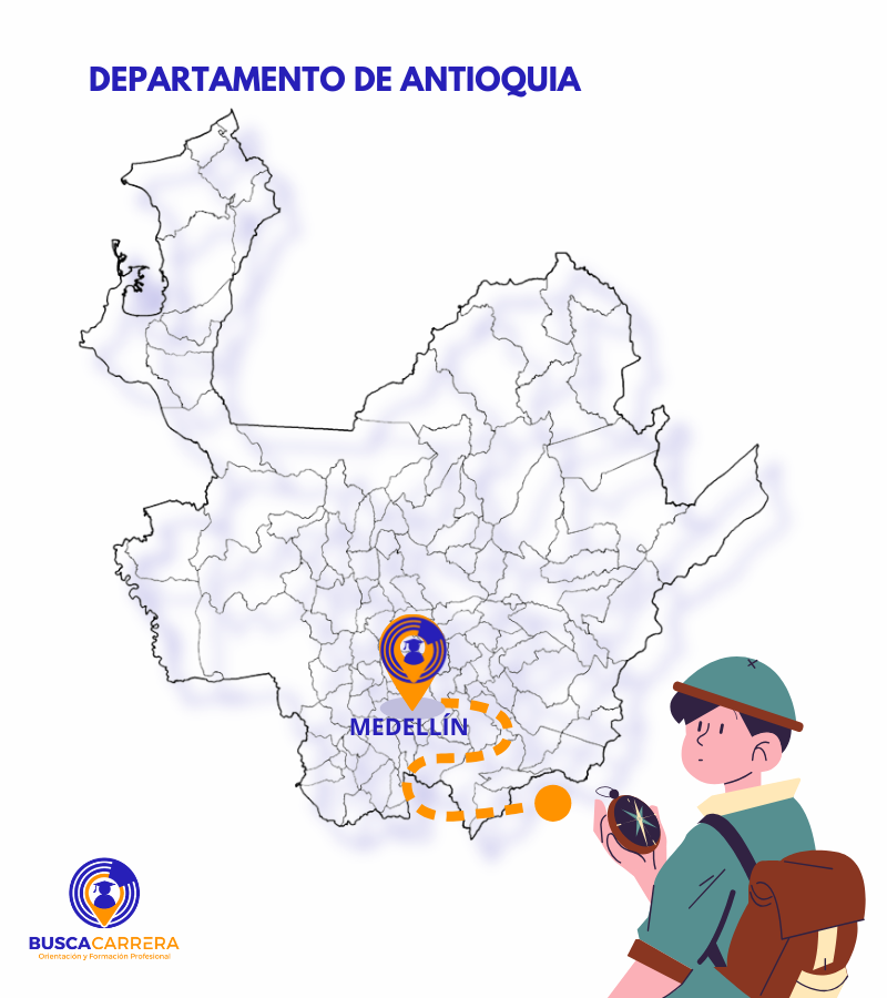 Mapa departamento de Medellín